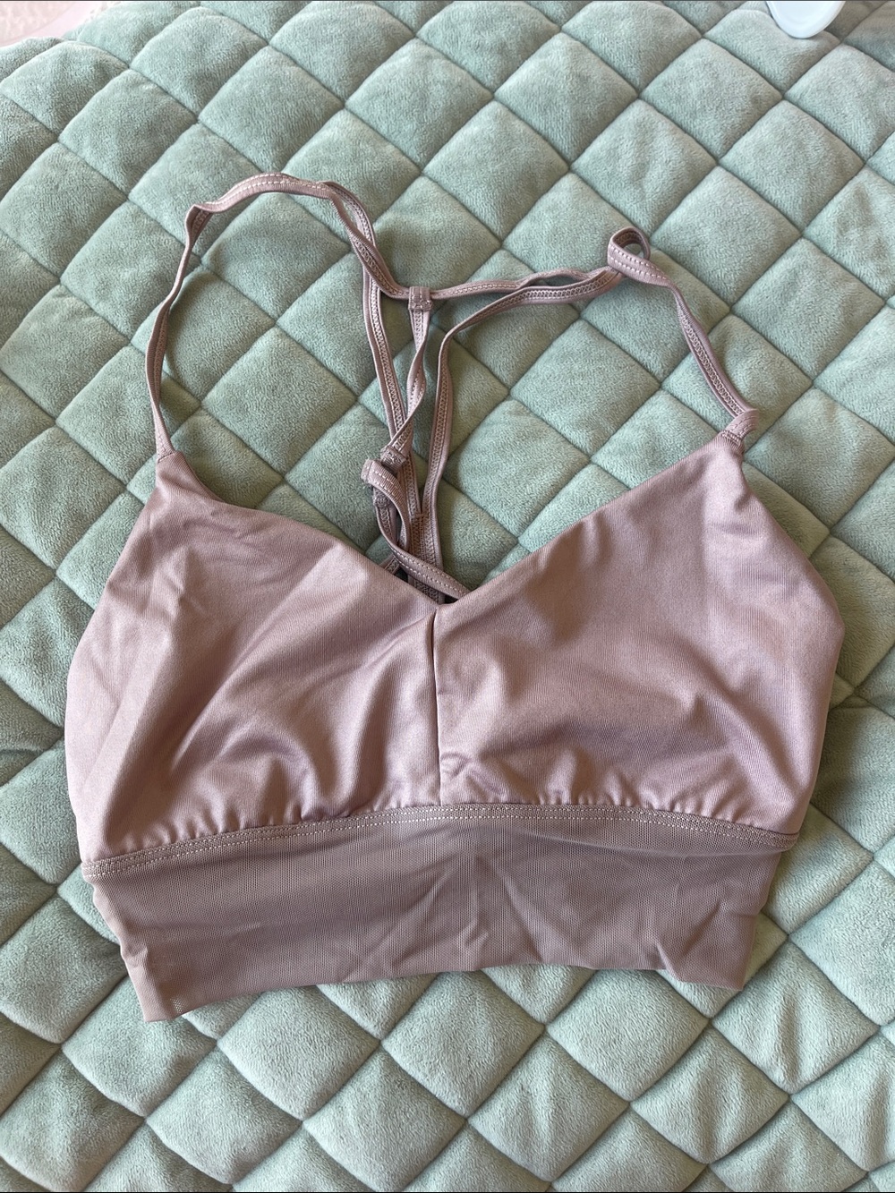 Alo Everyday Comfort Strappy Bralette in Dusty Mauve